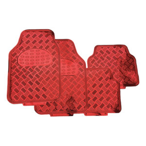 4PIECE ALUMINIUM RED MAT SET